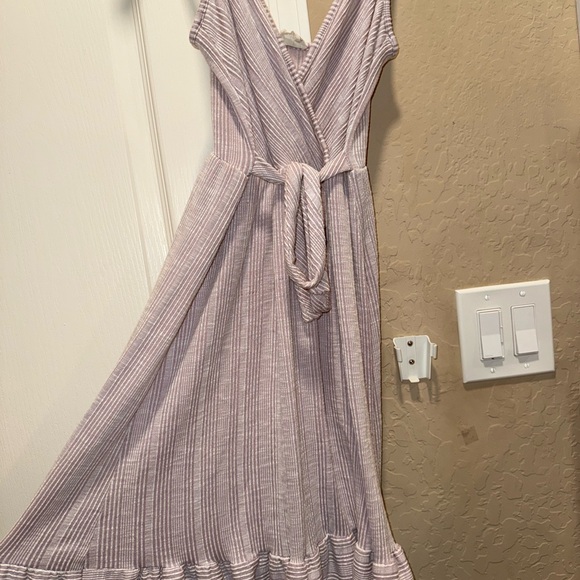 Caution To The Wind Lilac Striped Maxi Dress - Picture 4 of 4